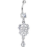 Clear CZ Ocean of Drops Dangle Belly Ring