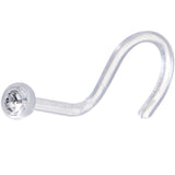 Crystal Clear Bioplast Nose Screw Ring Created with Crystals