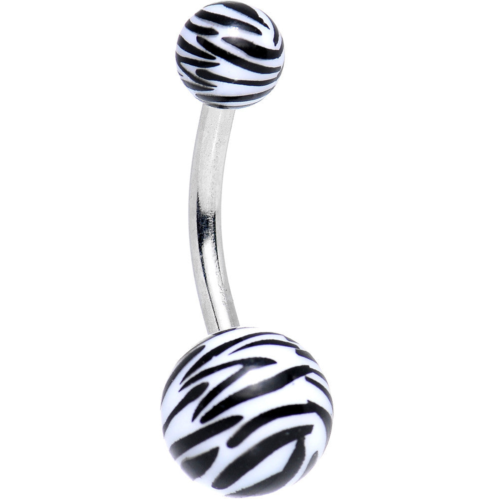 Black and White Stripes of the Zebra Belly Ring