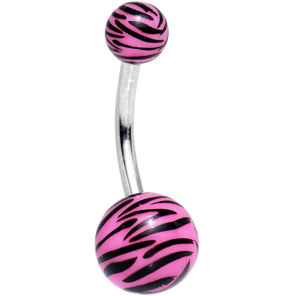 Black and Pink Stripes of the Zebra Belly Ring