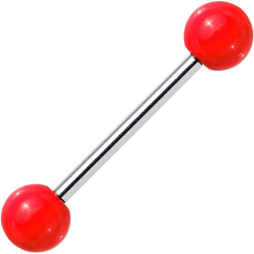 Grade 23 Solid Titanium Red Acrylic Barbell Tongue Ring
