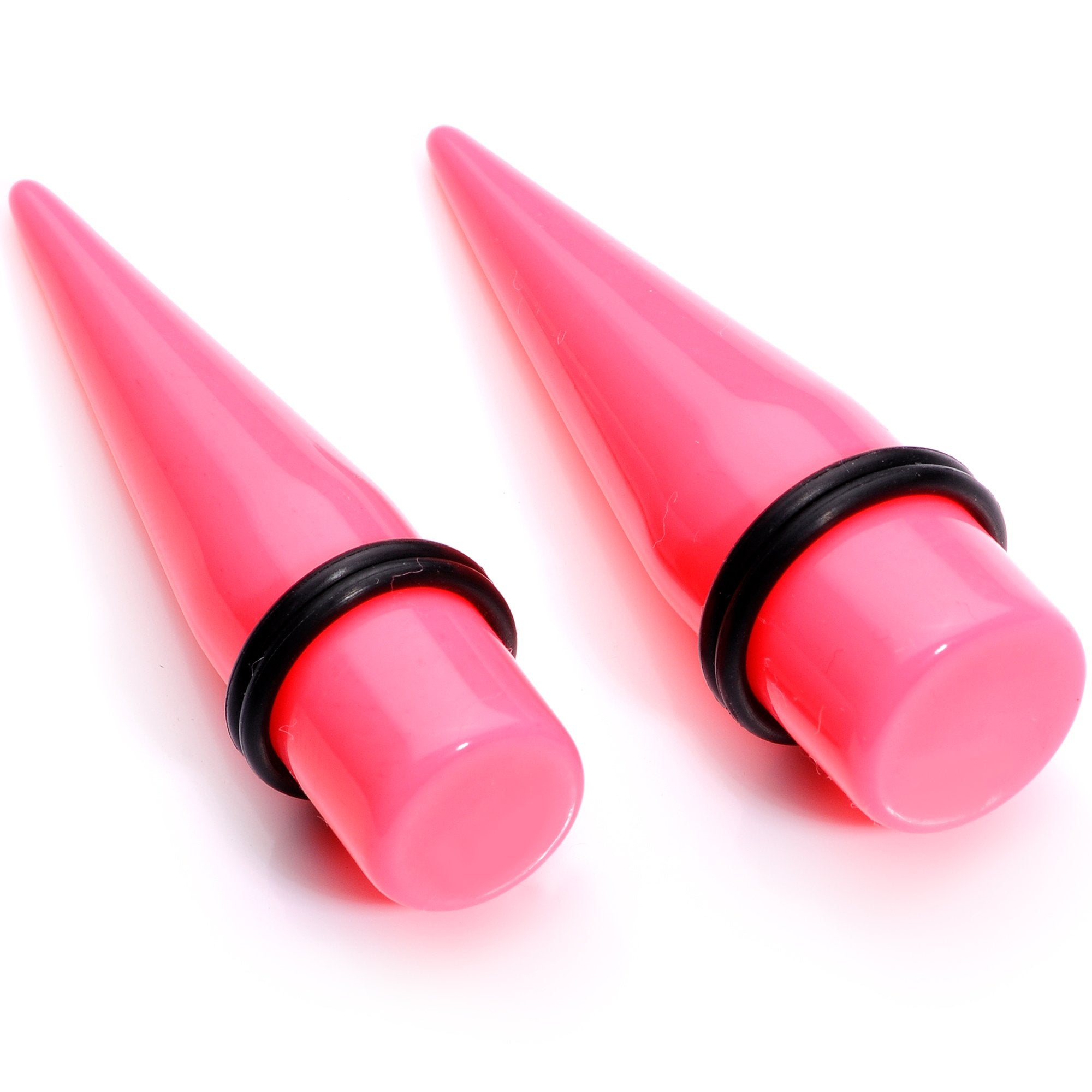 00 Gauge to 1 inch 18 Piece Bright Pink Acrylic Ear Stretching Taper Kit Set