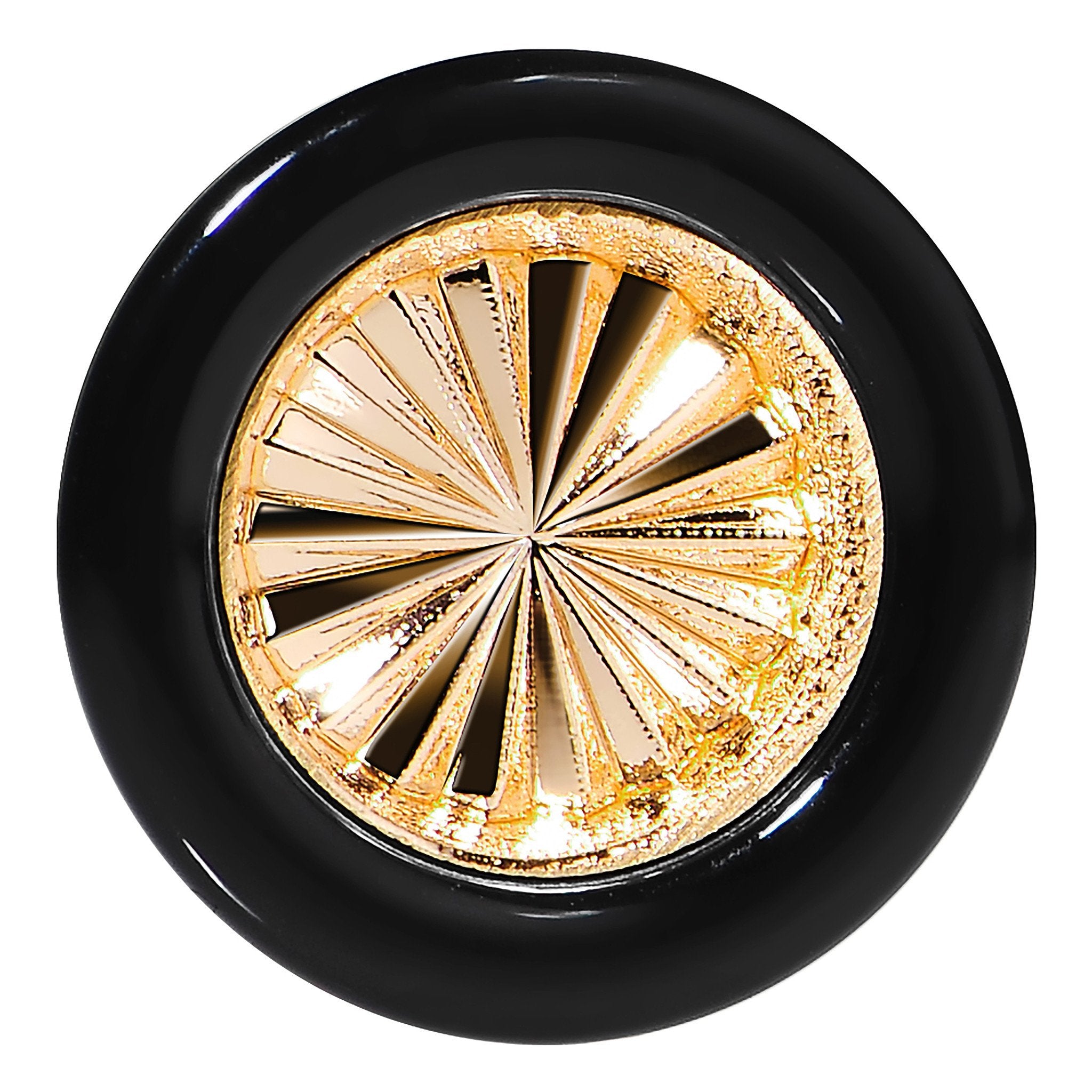 Black Acrylic Gold Flashy Tire Rim Saddle Plug 2G to 20mm