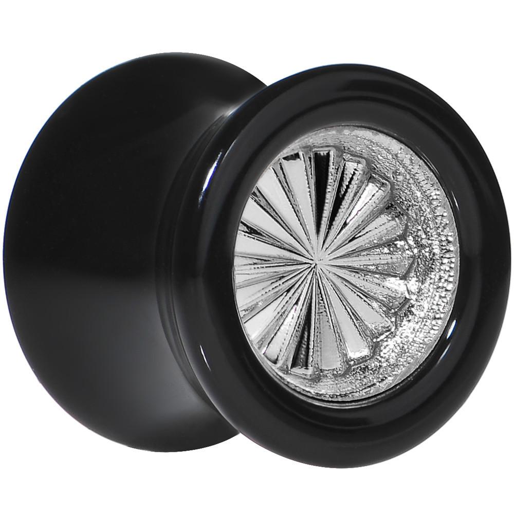 Black Acrylic Grey Flashy Tire Rim Saddle Plug 2 Gauge to 20mm