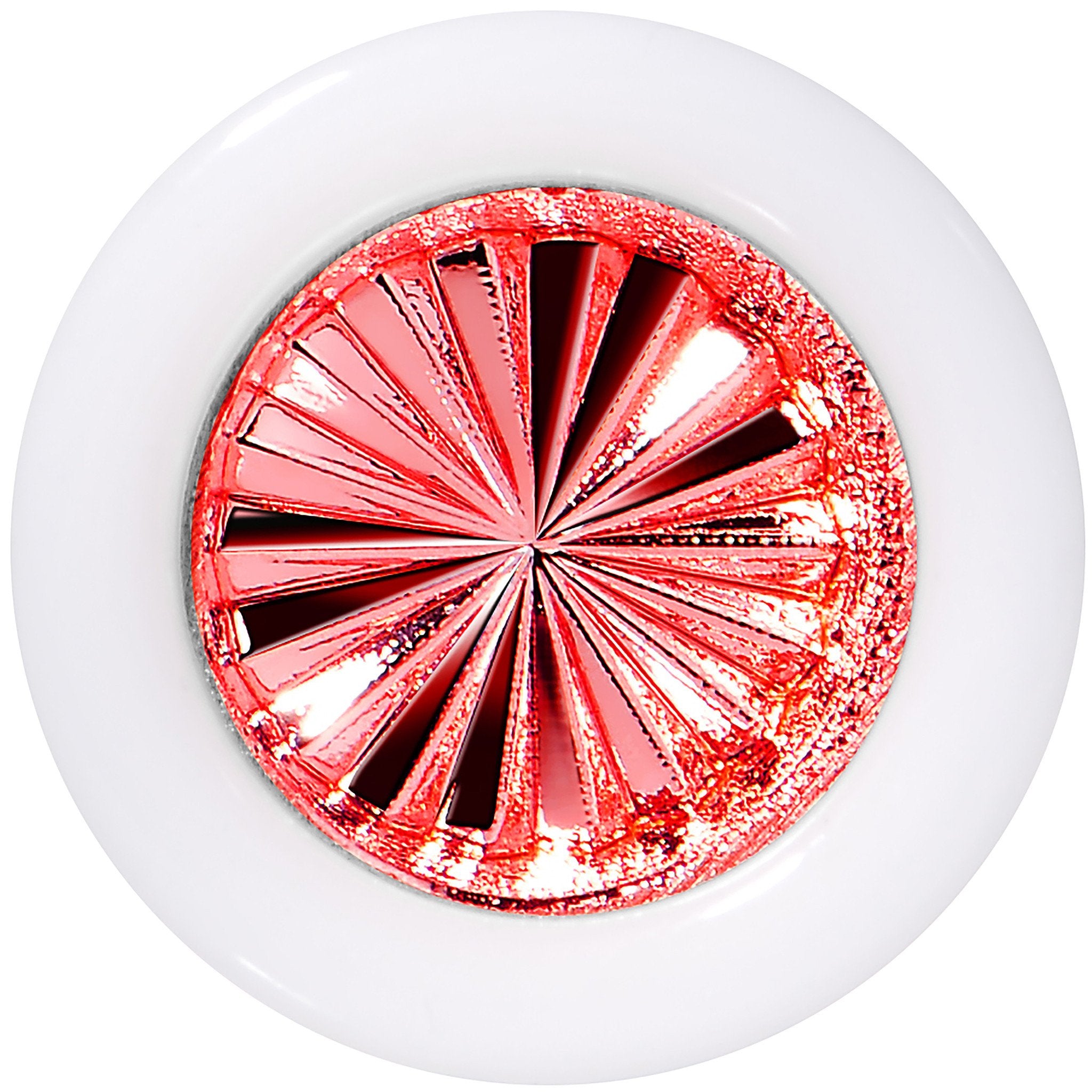 White Acrylic Red Flashy Tire Rim Saddle Plug 2G to 20mm