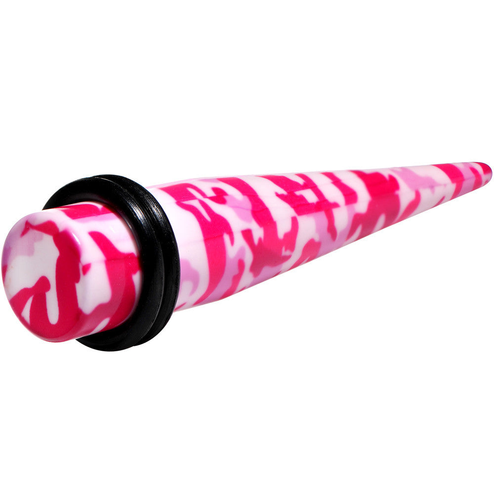 00 Gauge Pink Acrylic Hiding Out Camouflage Taper