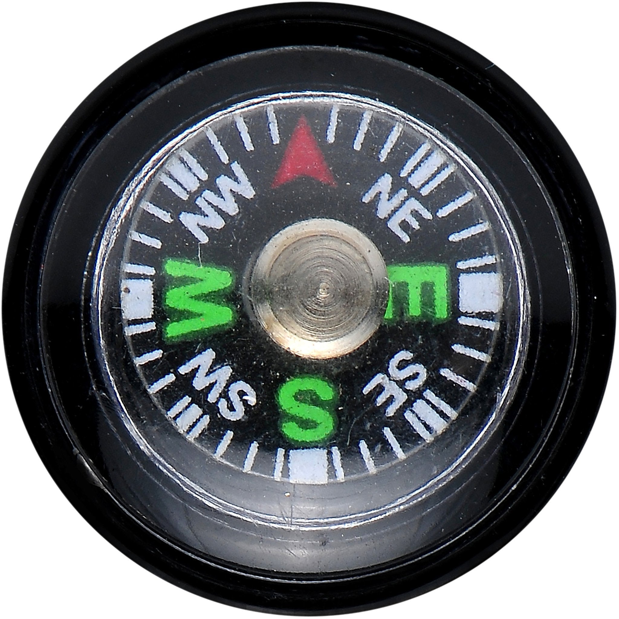 Acrylic Black Find Your Direction Compass Screw Fit Plug 0 Gauge to 1"