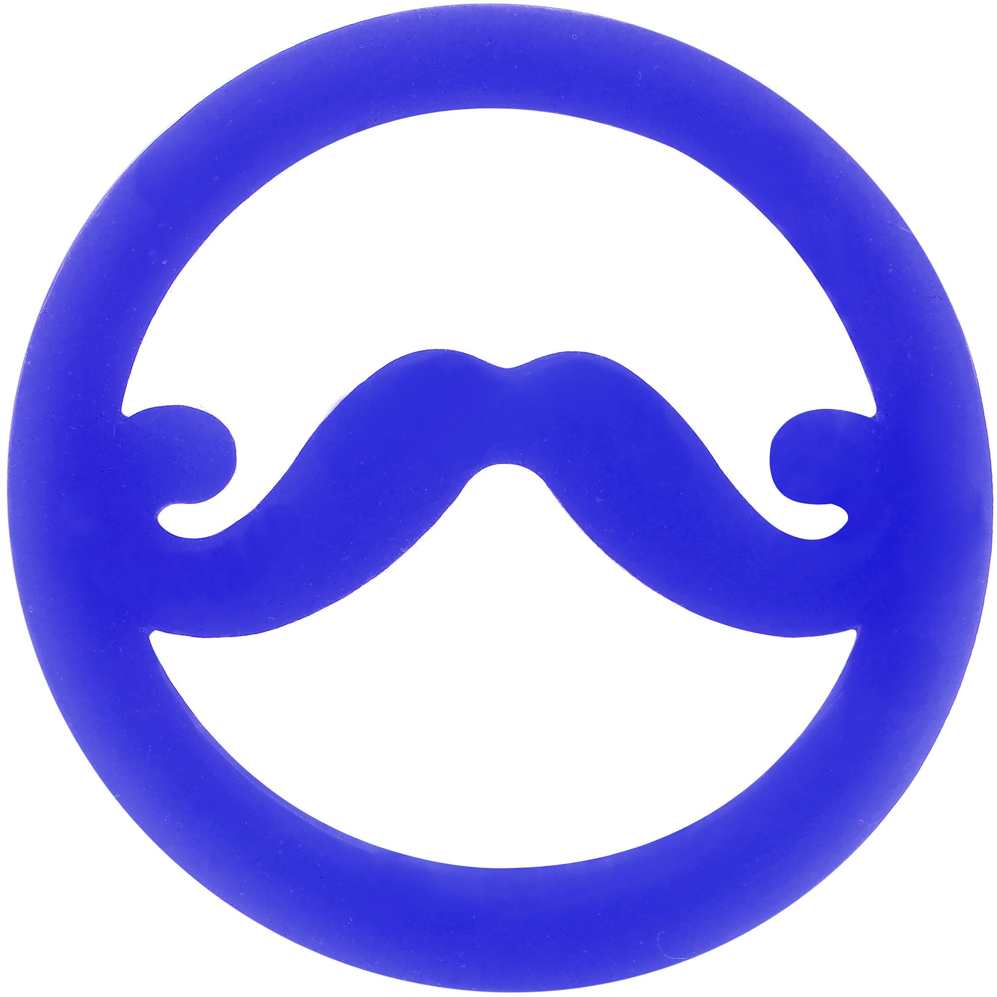 7/8 Blue Silicone Dapper Mustache Tunnel Plug