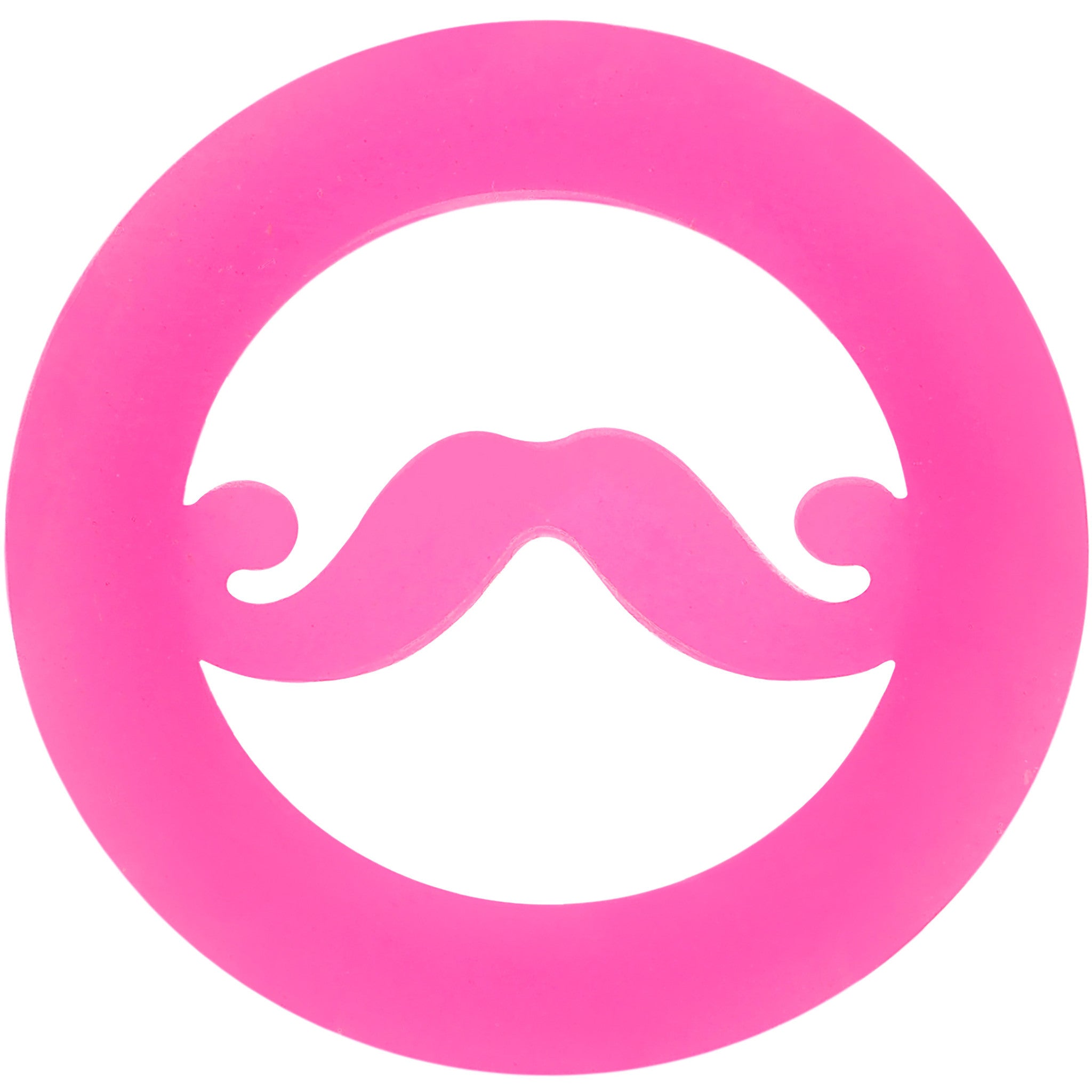 1/2 Pink Silicone Dapper Mustache Tunnel Plug