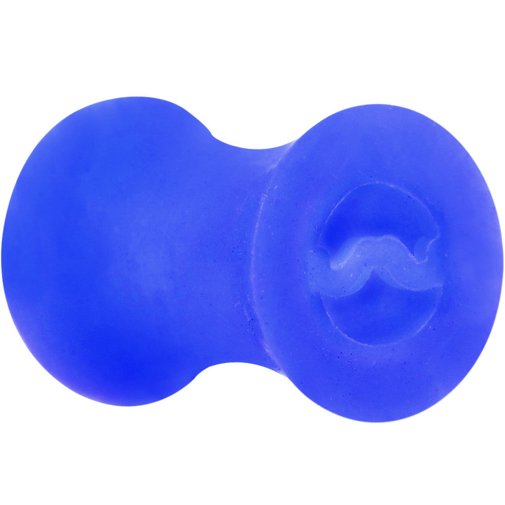 2G Blue Silicone Dapper Mustache Tunnel Plug