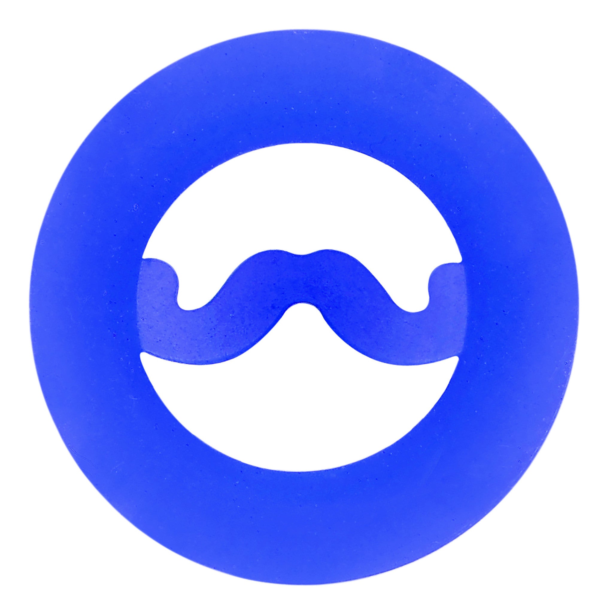 0 Gauge Blue Silicone Dapper Mustache Tunnel Plug