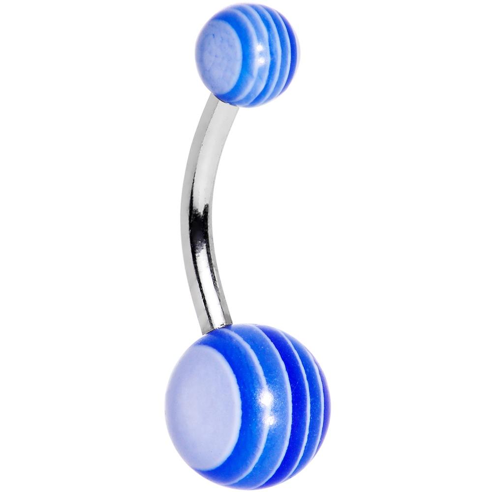 Acrylic Blue Sea Striped Belly Ring