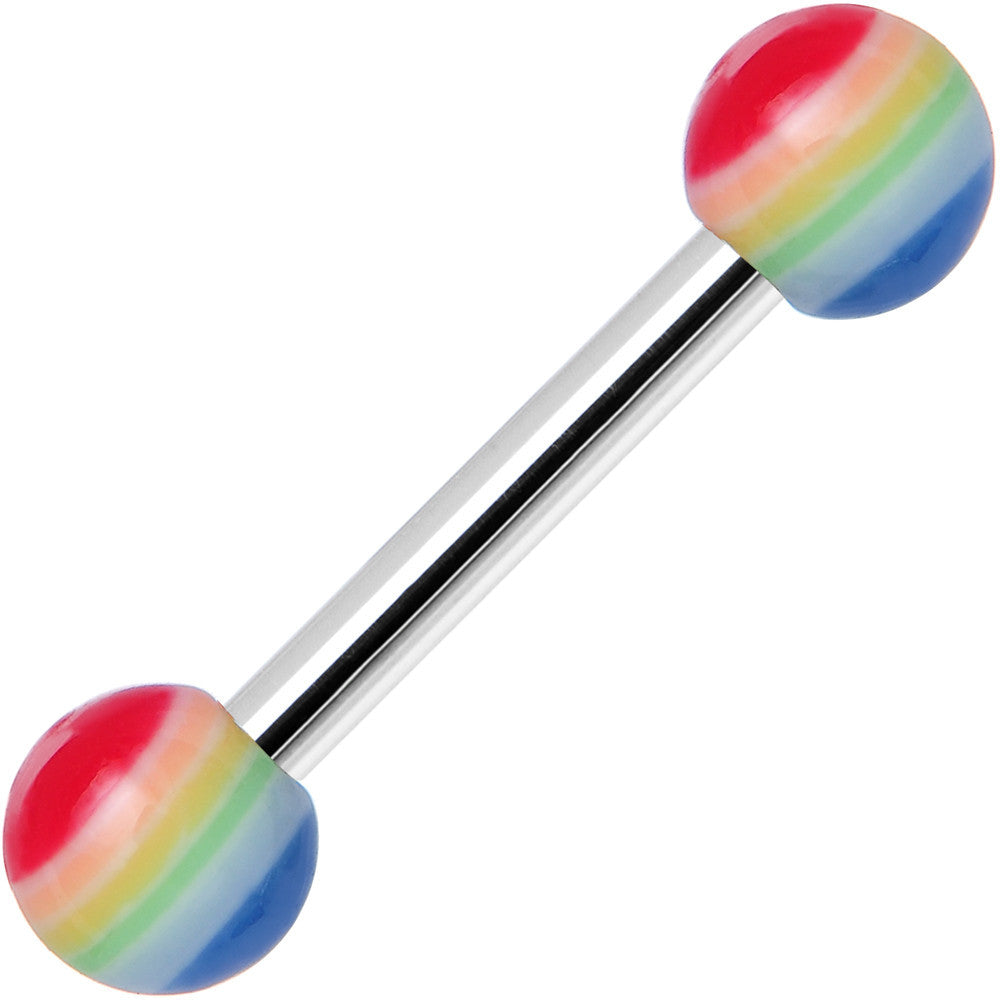 18 Gauge Acrylic Full of Pride Rainbow Straight Barbell Eyebrow Ring
