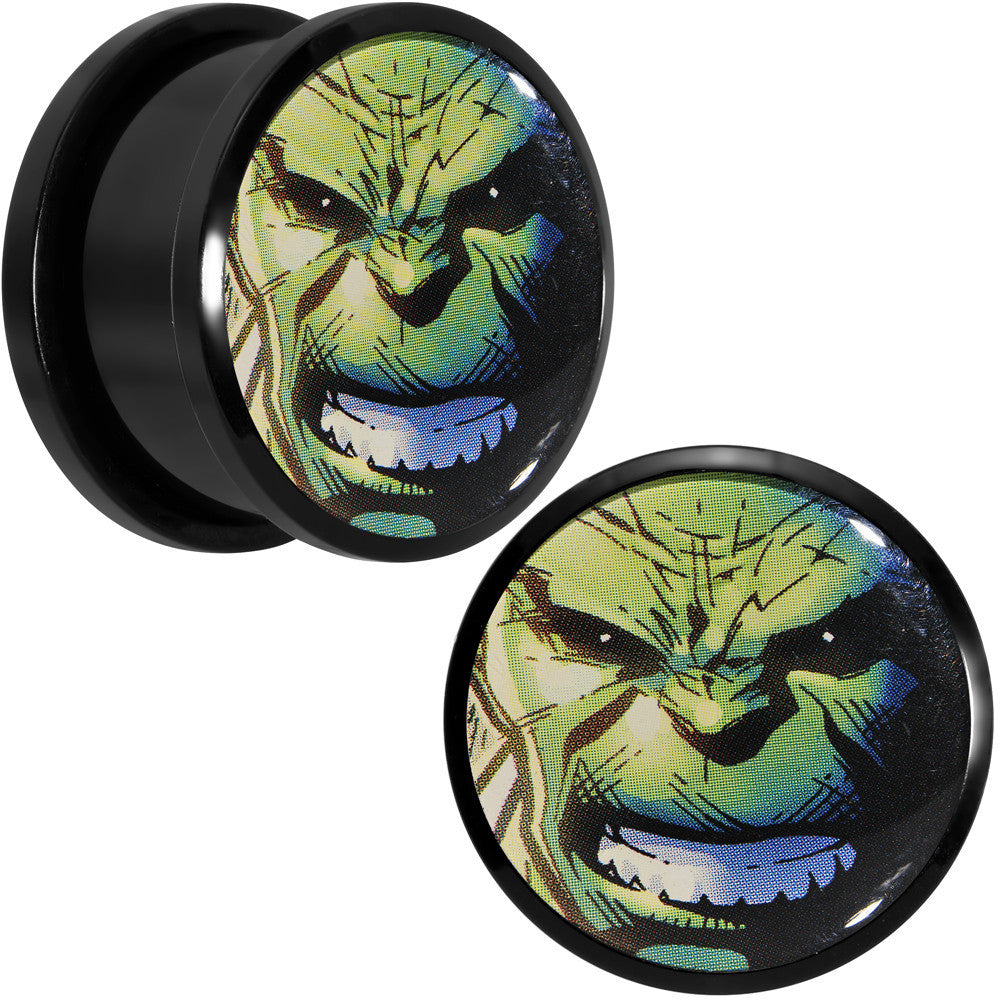 3/4 Licensed The Incredible Hulk Acrylic Screw Fit Plugs Set