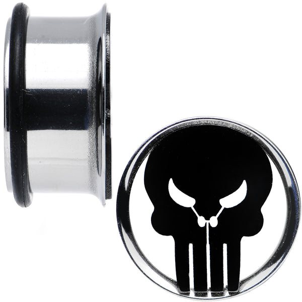 3/4 Licensed The Punisher Single Flare Steel Tunnel Plugs Set