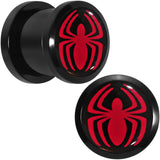 7/16 Licensed Red Spider-Man Logo Acrylic Screw Fit Plugs Set