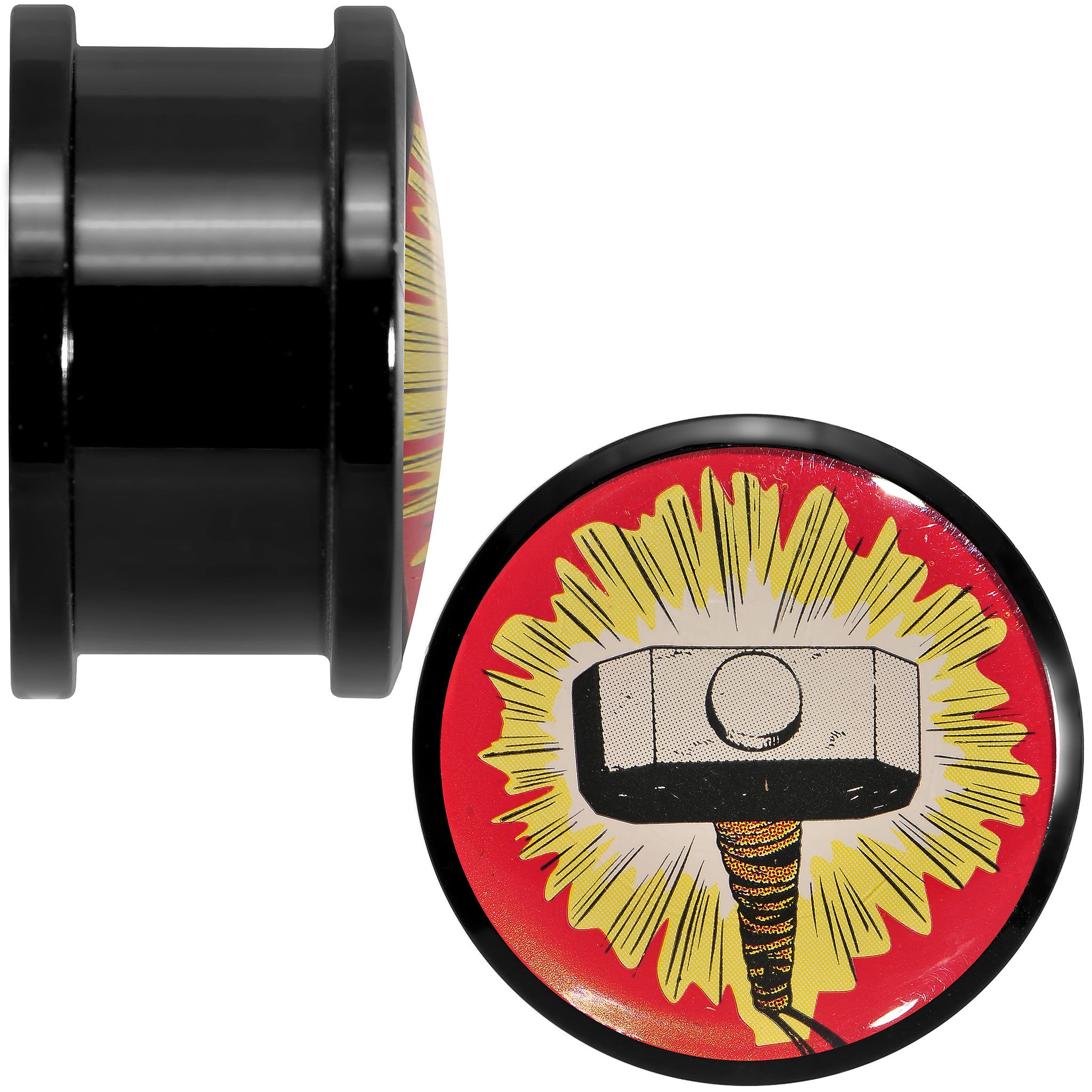 3/4 Licensed Thor Hammer Logo Acrylic Screw Fit Plugs Set
