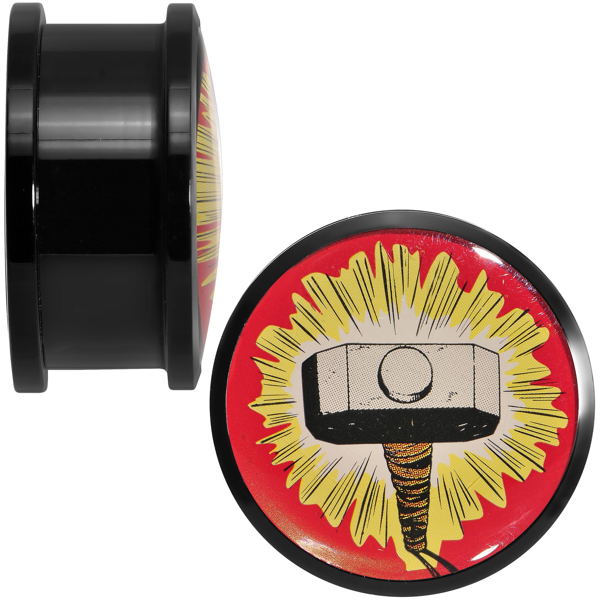 7/8 Licensed Thor Hammer Logo Acrylic Screw Fit Plugs Set