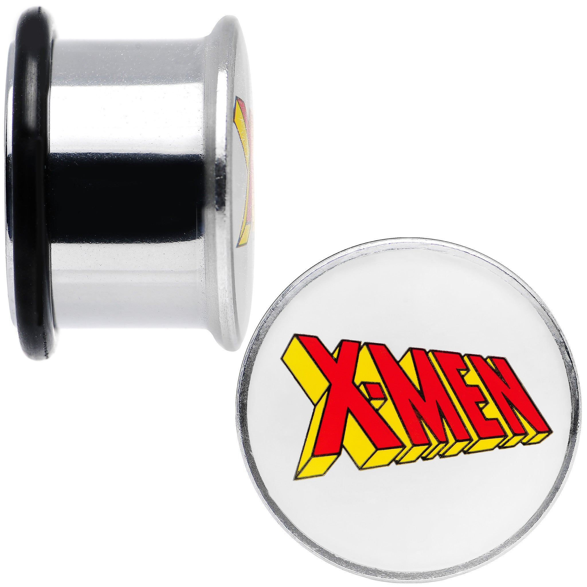 9/16 Licensed X-Men Single Flare Steel Tunnel Plugs Set
