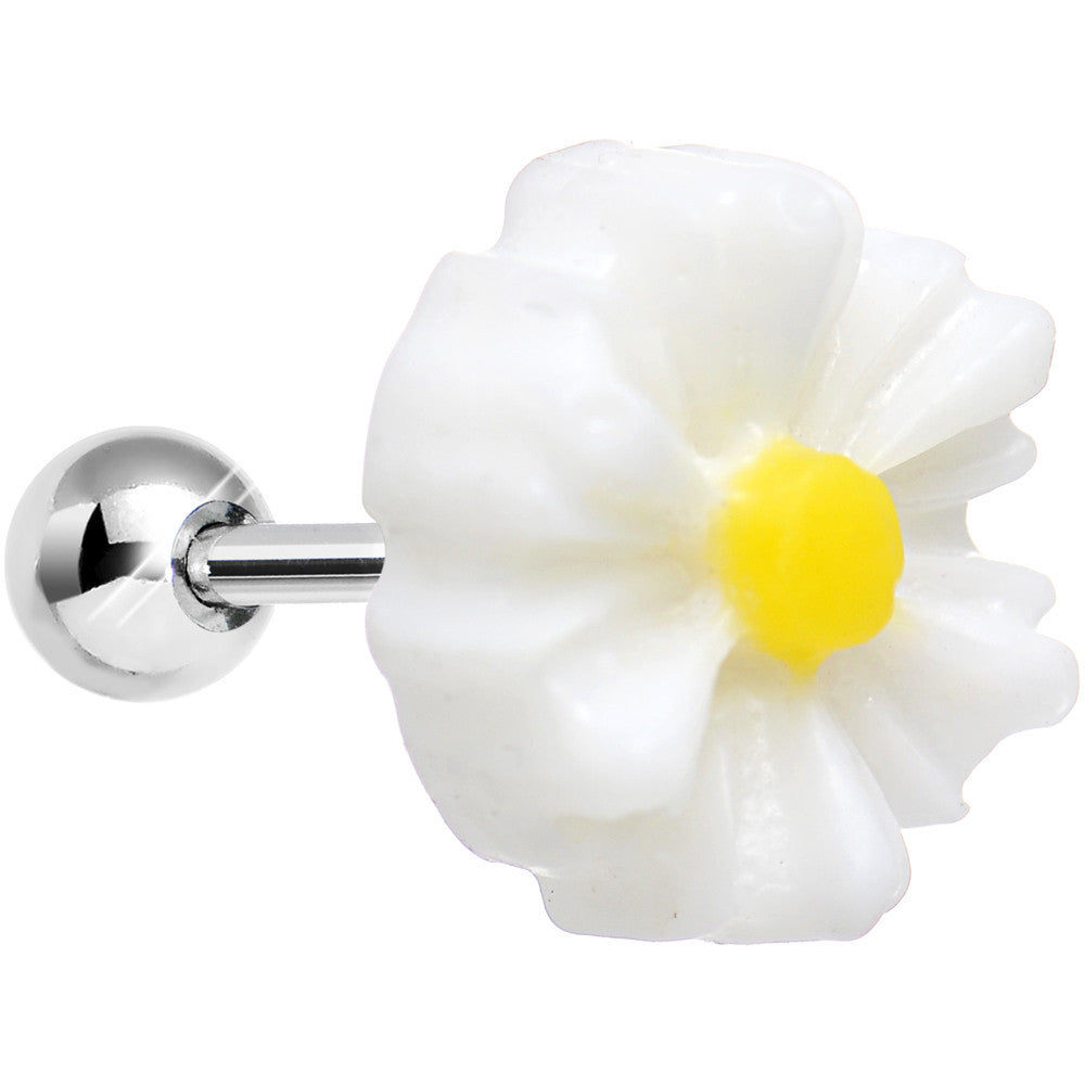 White Daisy Flower Cartilage Tragus Earring
