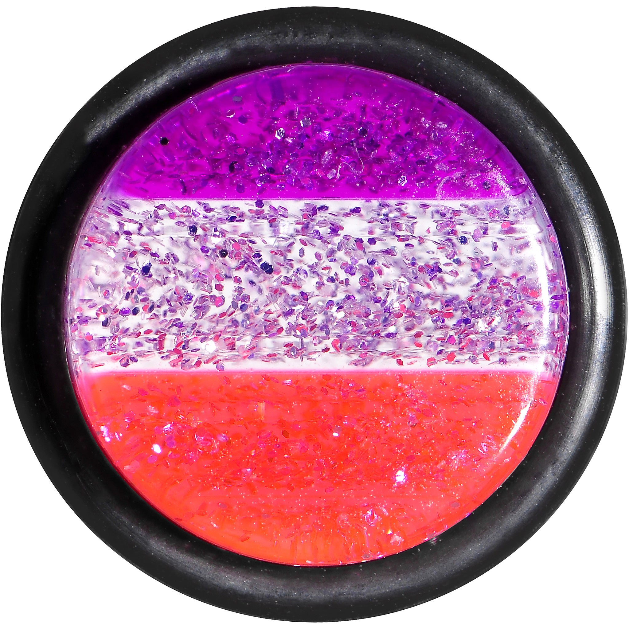 9/16 Multi Pink Acrylic Perfectly Rosy Glitter Single Flare Plug