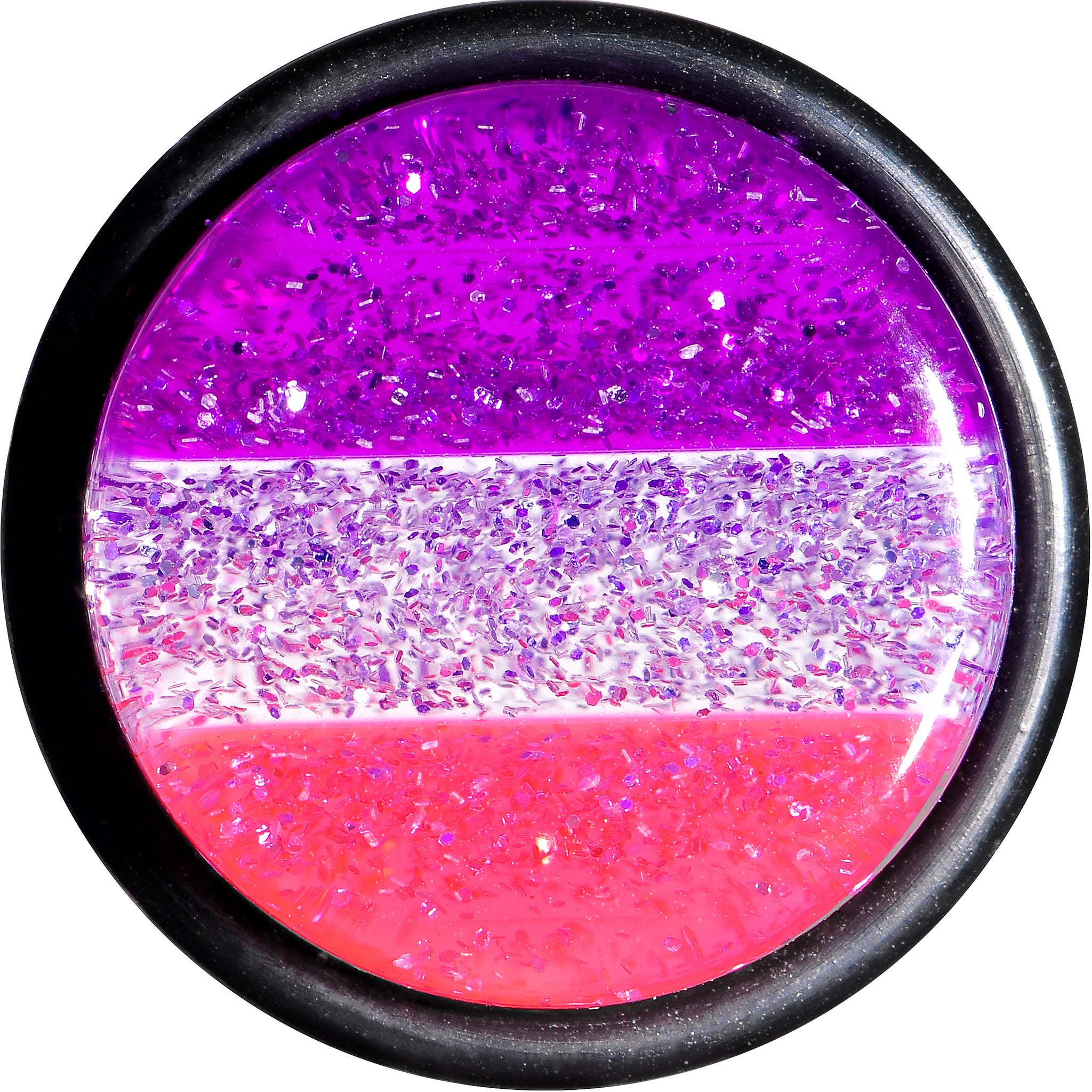 18mm Multi Pink Acrylic Perfectly Rosy Glitter Single Flare Plug