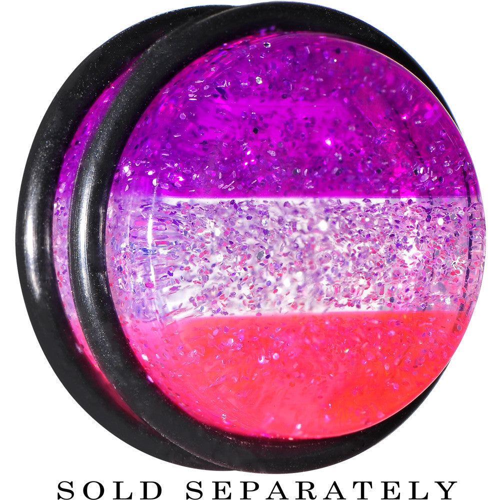 18mm Multi Pink Acrylic Perfectly Rosy Glitter Single Flare Plug