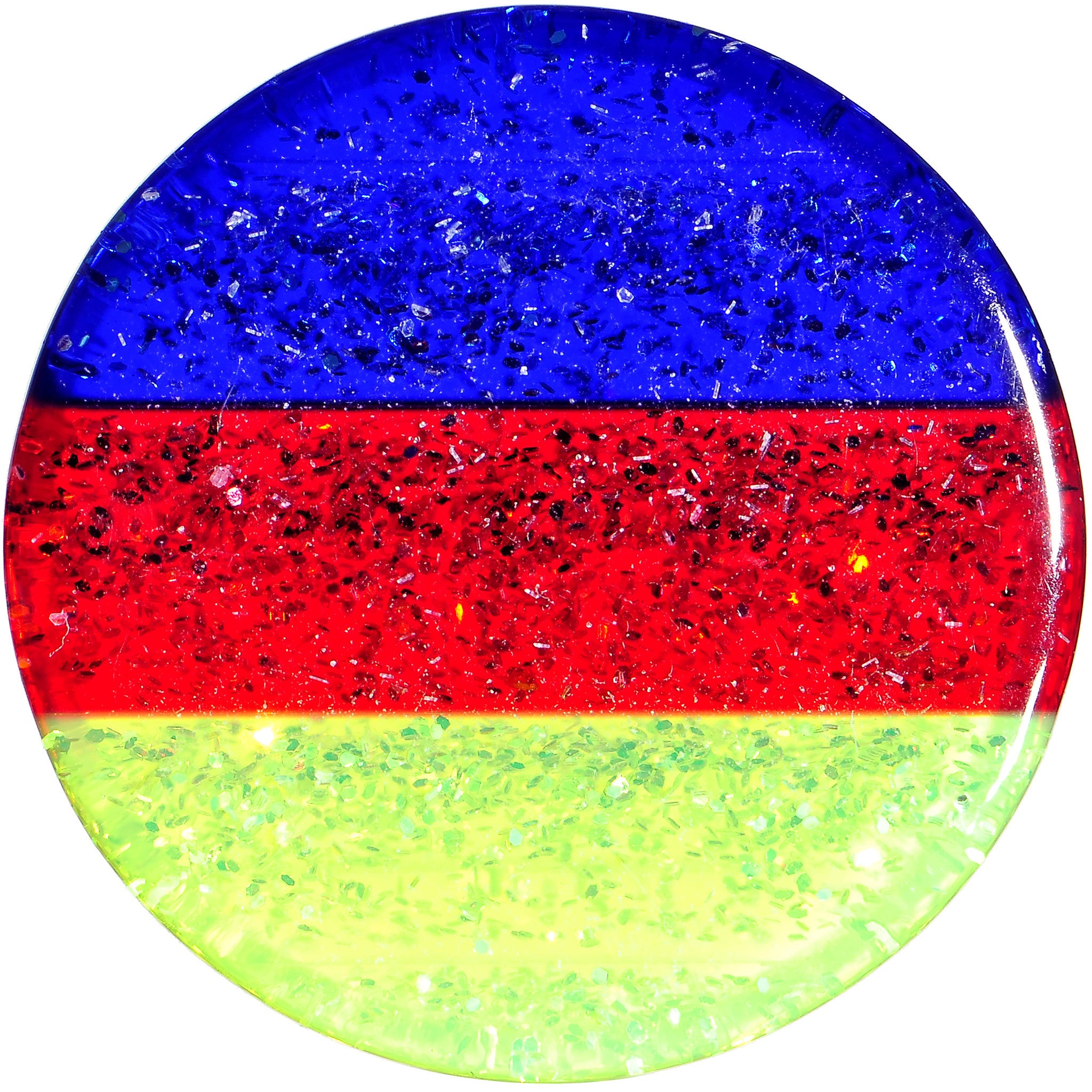5/8 Green Red Blue Acrylic Vibrant Glitter Saddle Plug