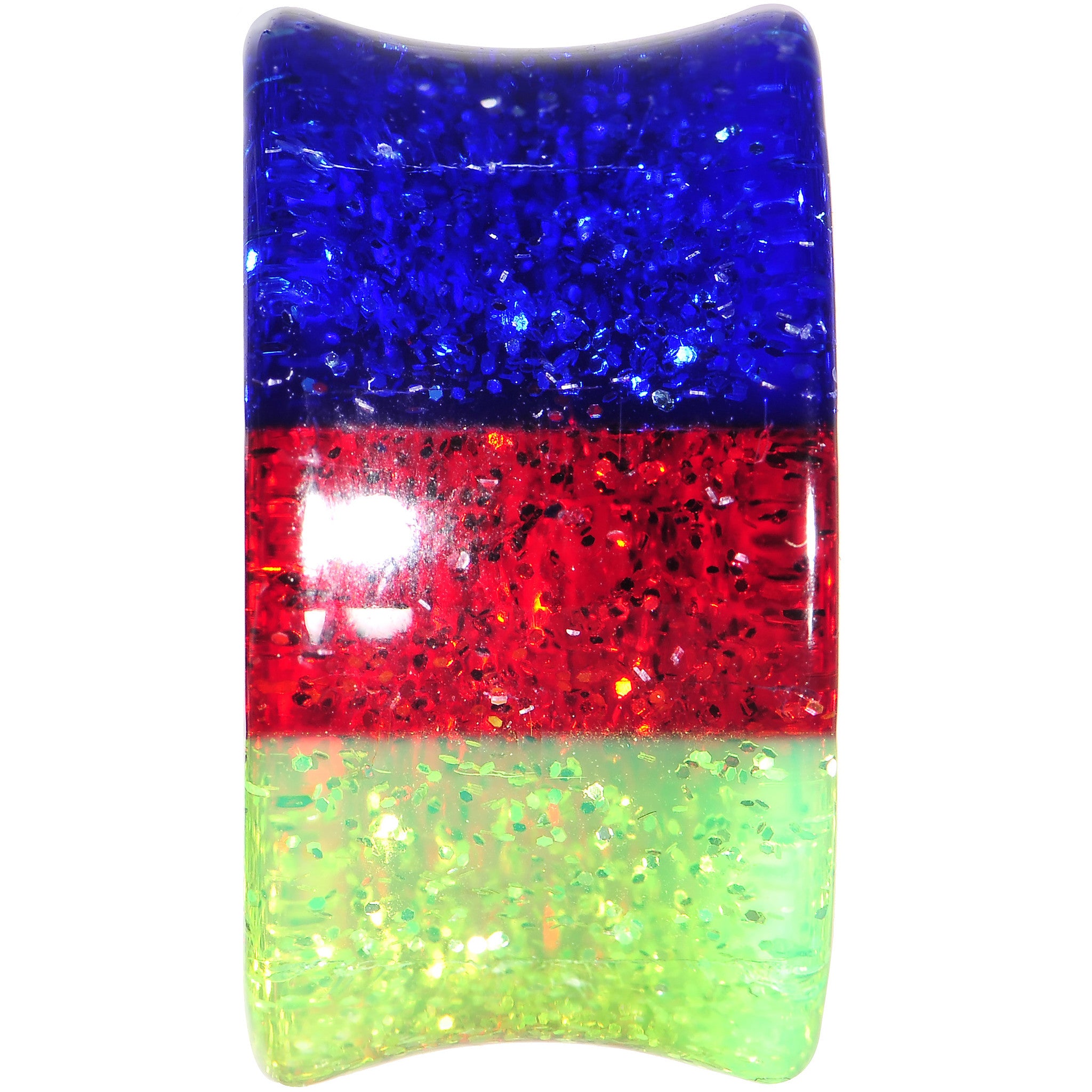5/8 Green Red Blue Acrylic Vibrant Glitter Saddle Plug
