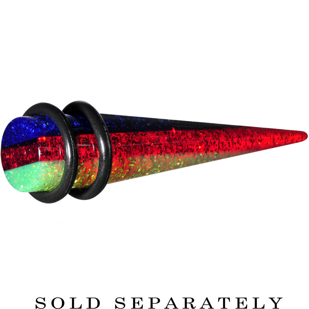 00G Green Red Blue Acrylic Vibrant Glitter Taper
