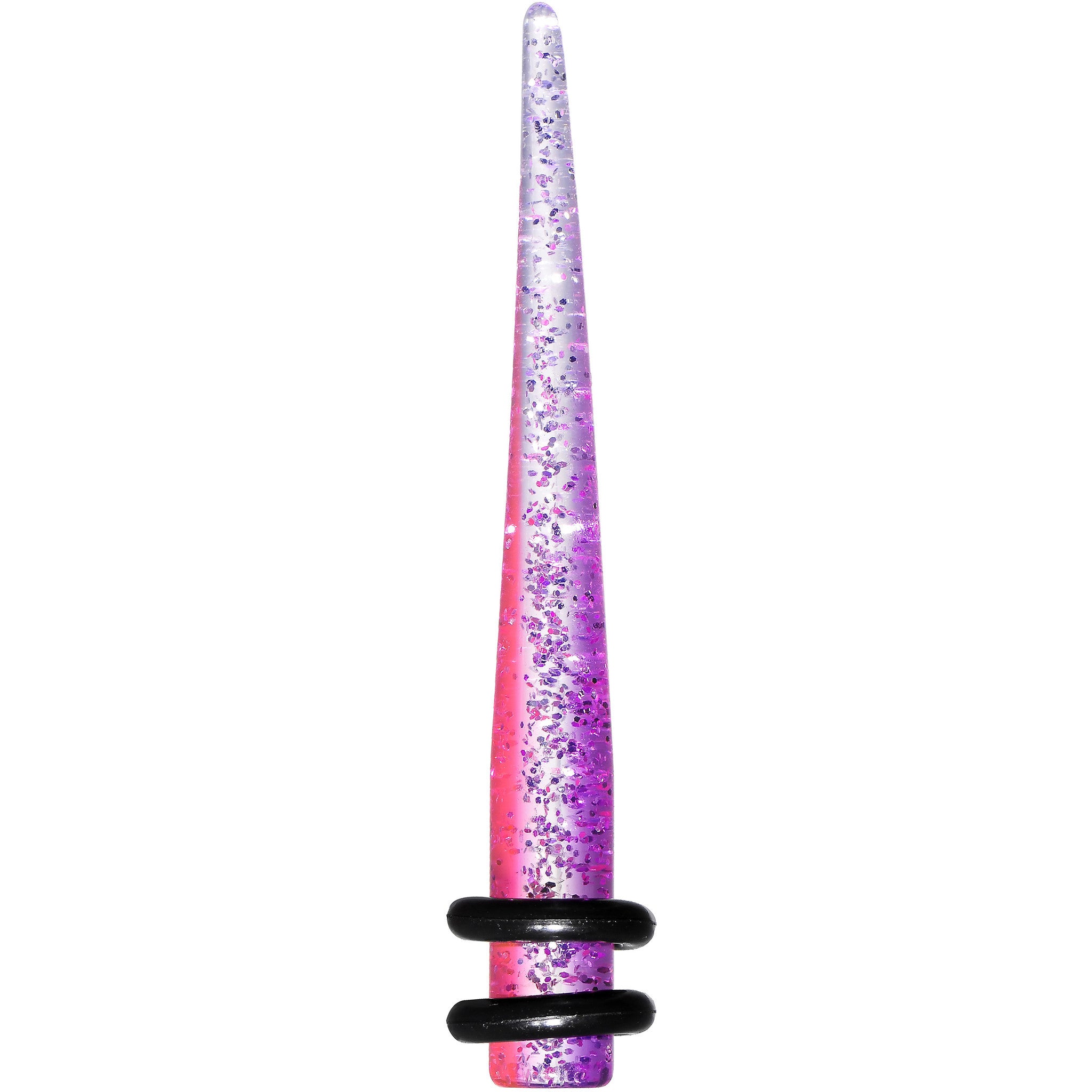 4 Gauge Multi Pink Acrylic Perfectly Rosy Glitter Taper