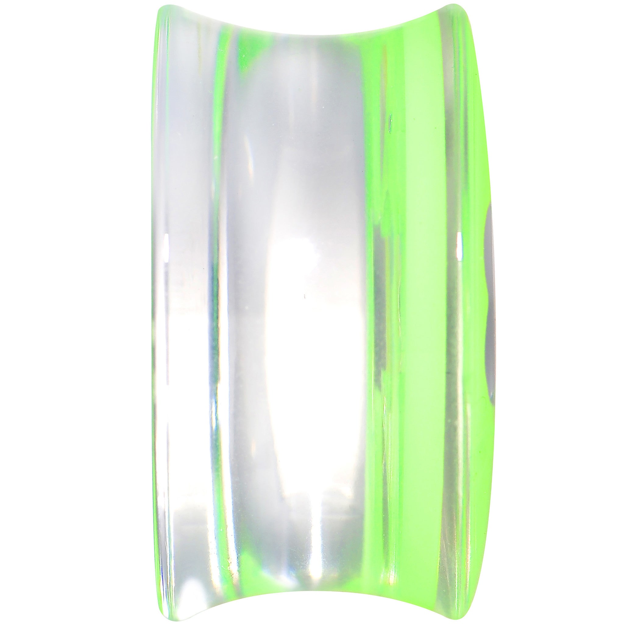 18mm Clear Green Acrylic Lucky Clover Saddle Plug
