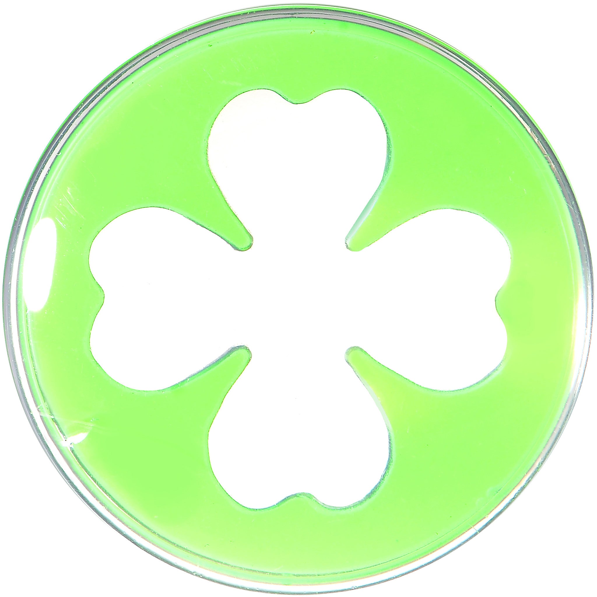20mm Clear Green Acrylic Lucky Clover Saddle Plug