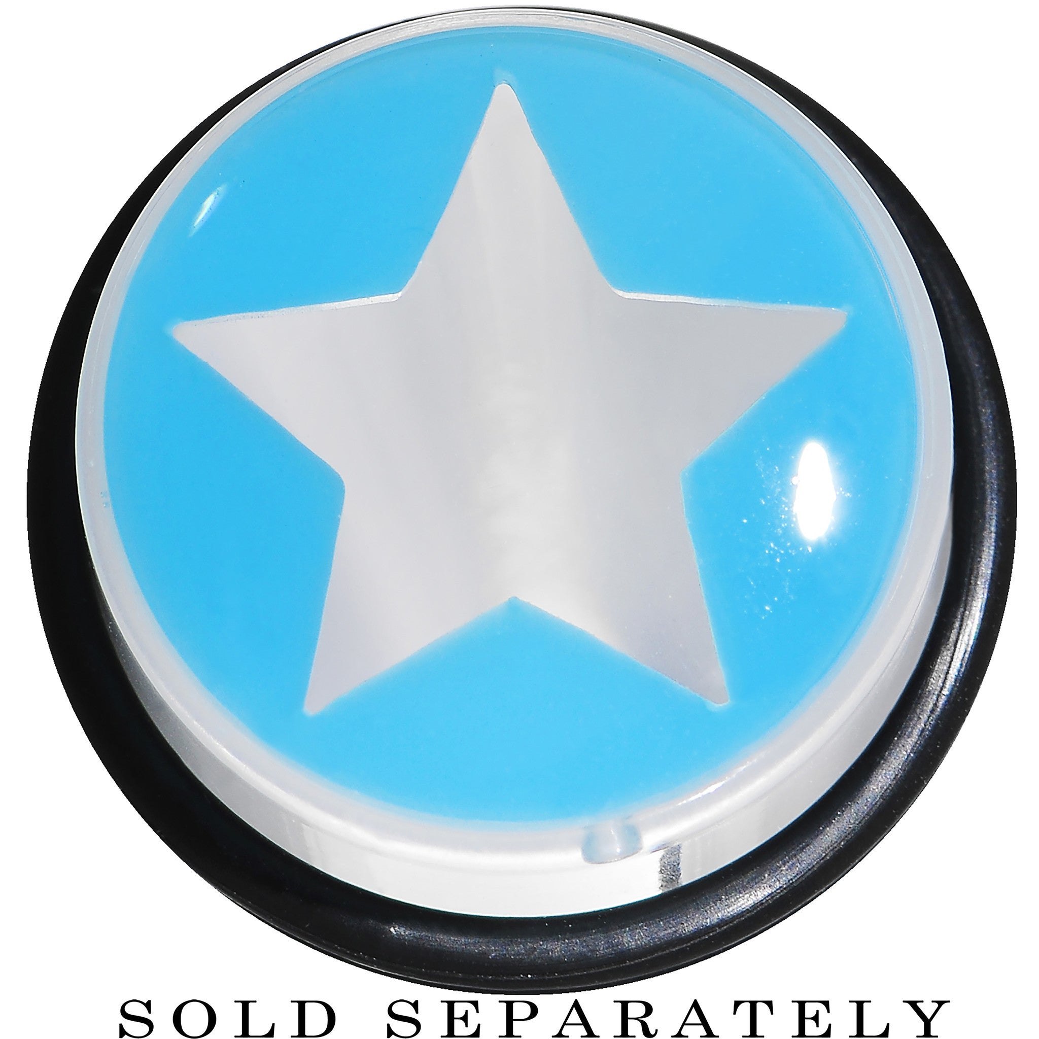 18mm Clear Light Blue Acrylic Wish on a Star Taper