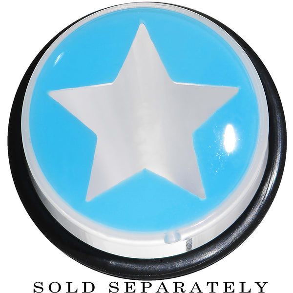 18mm Clear Light Blue Acrylic Wish on a Star Taper