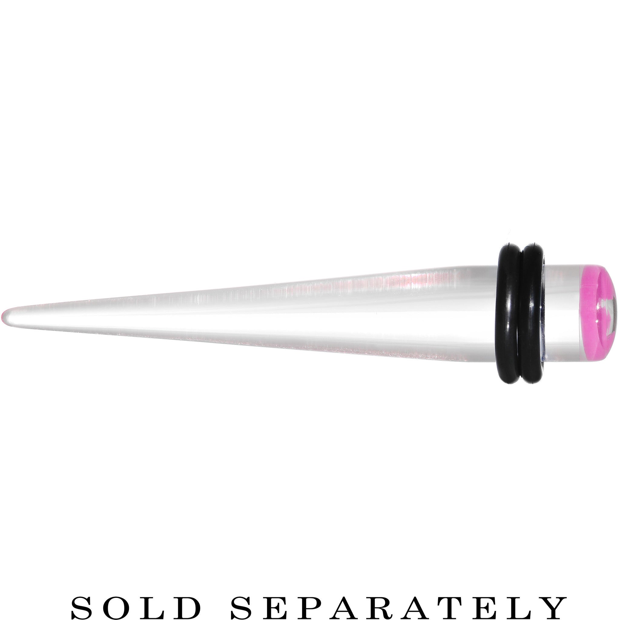 0G Clear Pink Acrylic Set Sail Nautical Anchor Taper