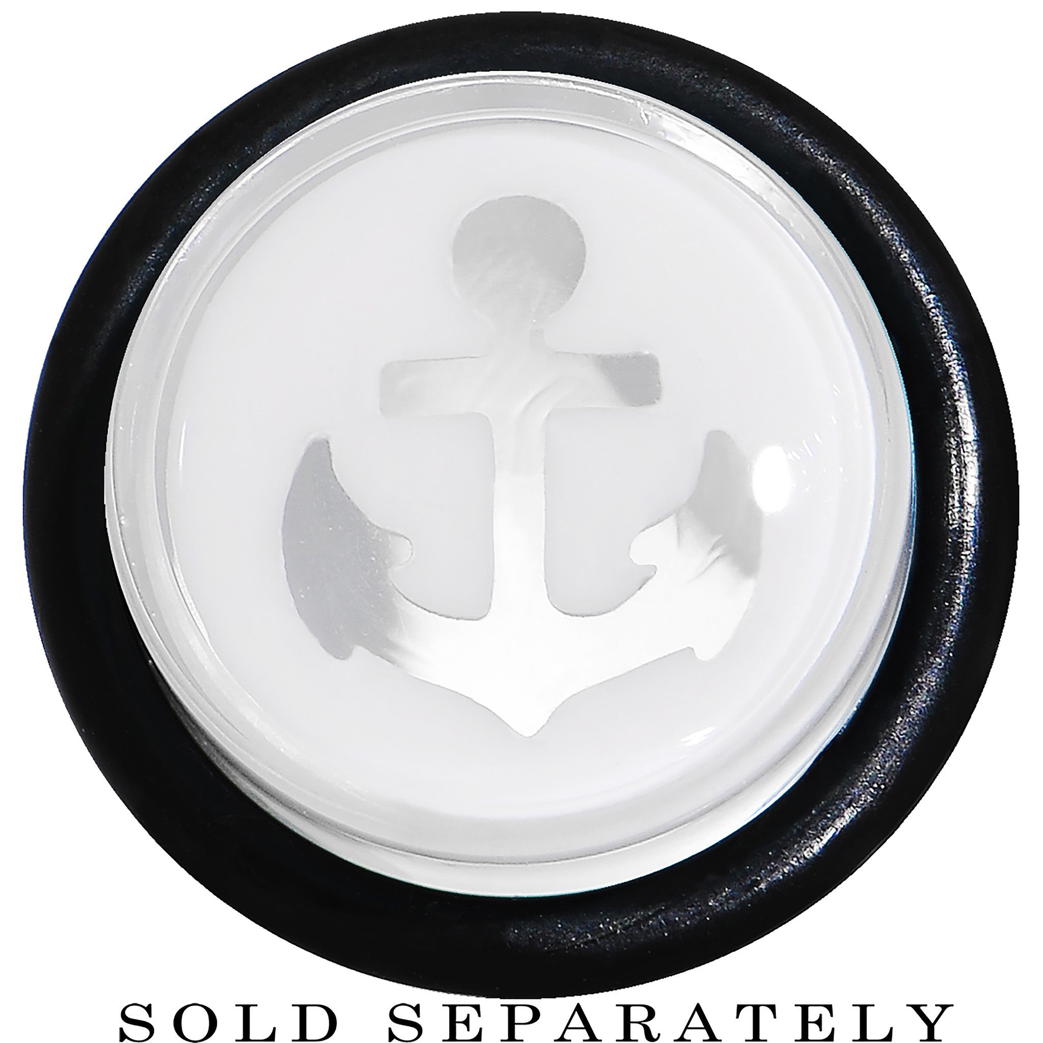 1/2 Clear White Acrylic Set Sail Nautical Anchor Taper