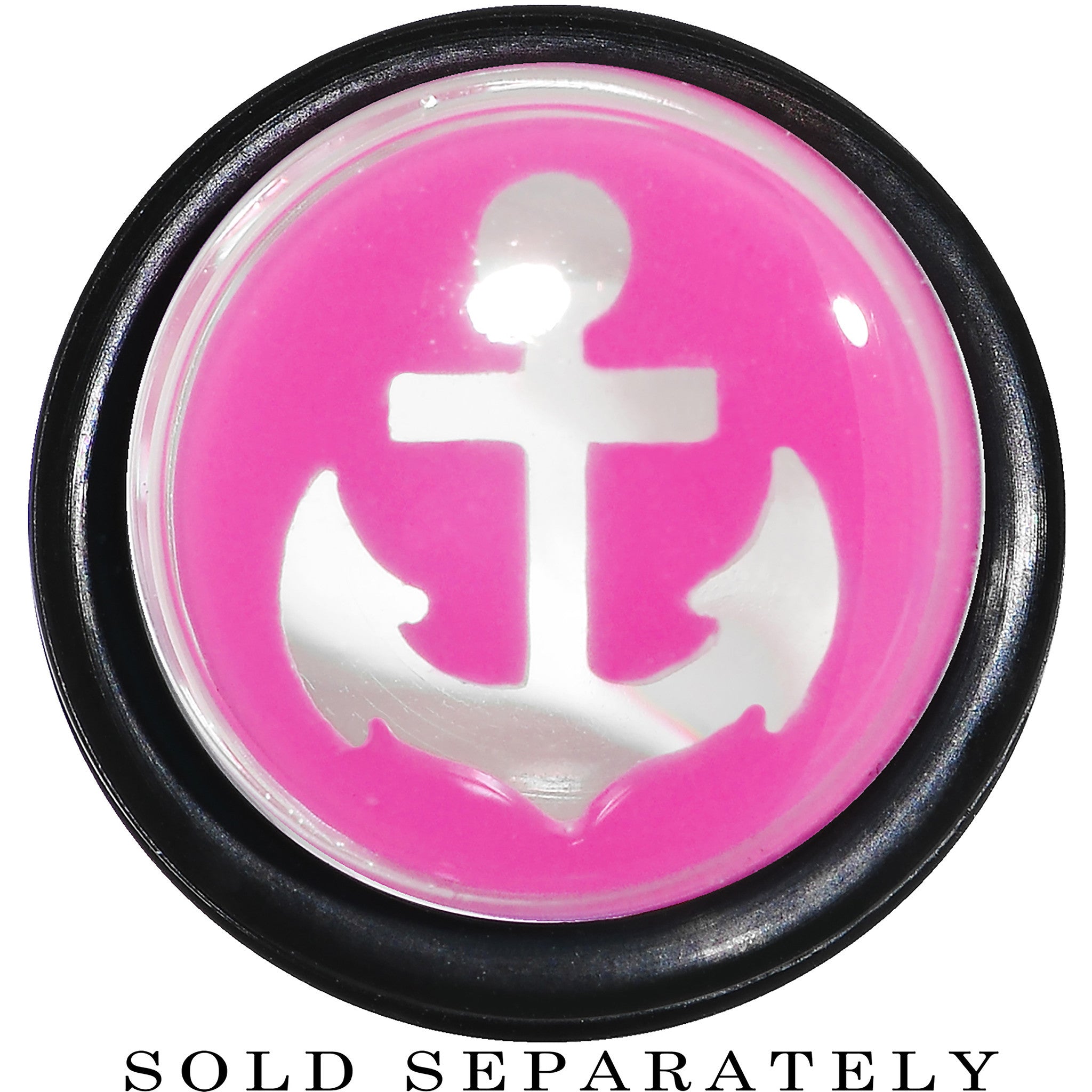9/16 Clear Pink Acrylic Set Sail Nautical Anchor Taper