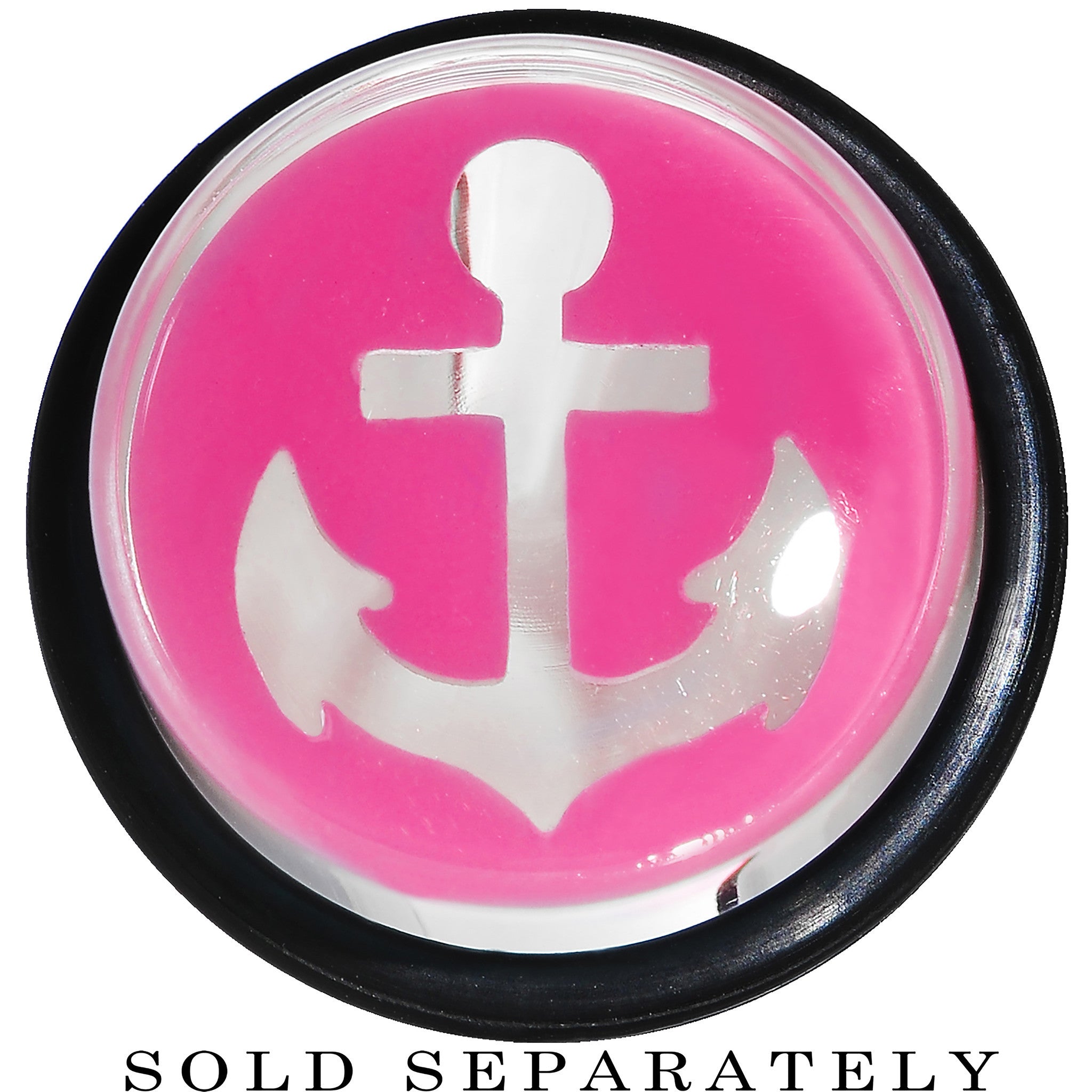5/8 Clear Pink Acrylic Set Sail Nautical Anchor Taper