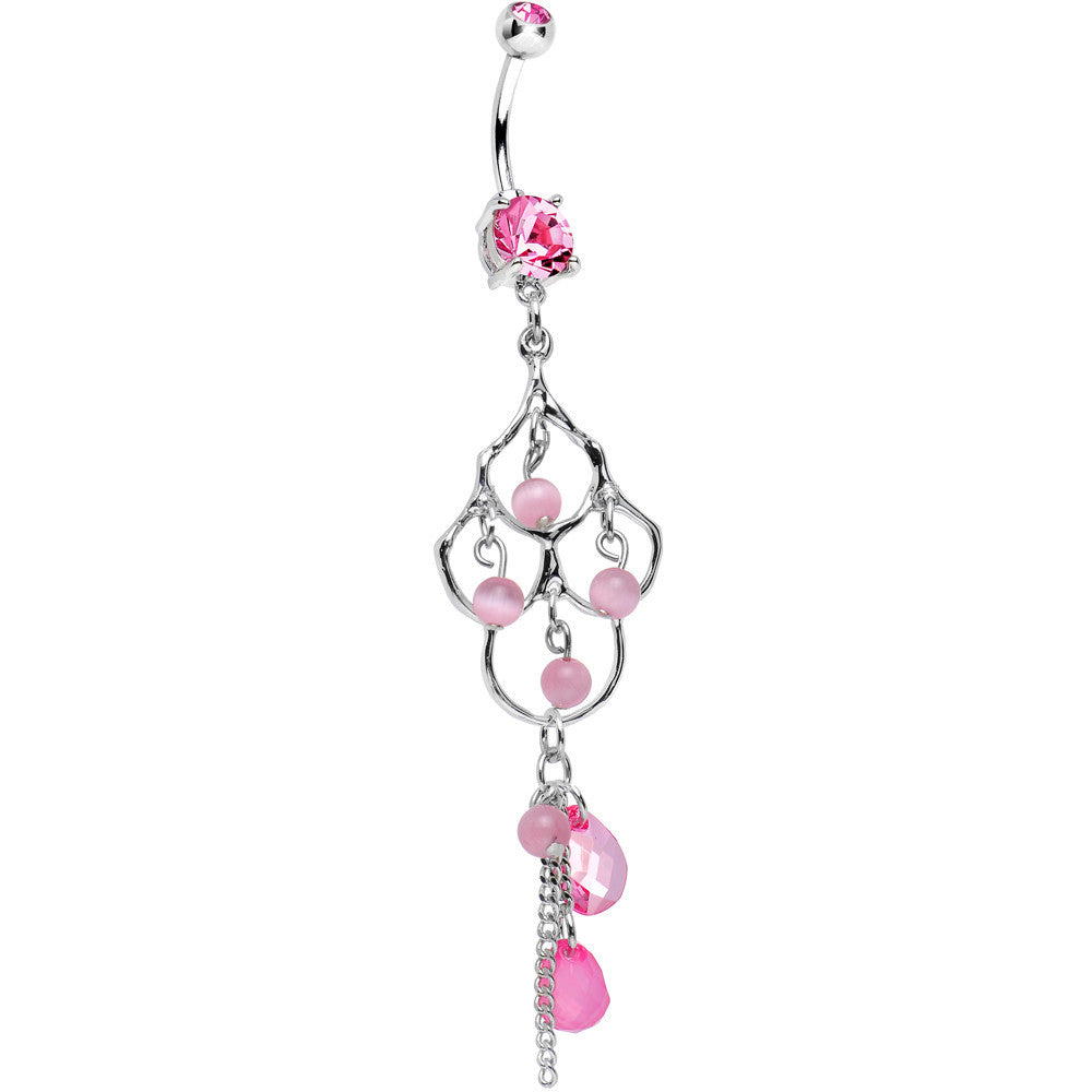 Pink Double Gem Baroness Katrina Chandelier Belly Ring