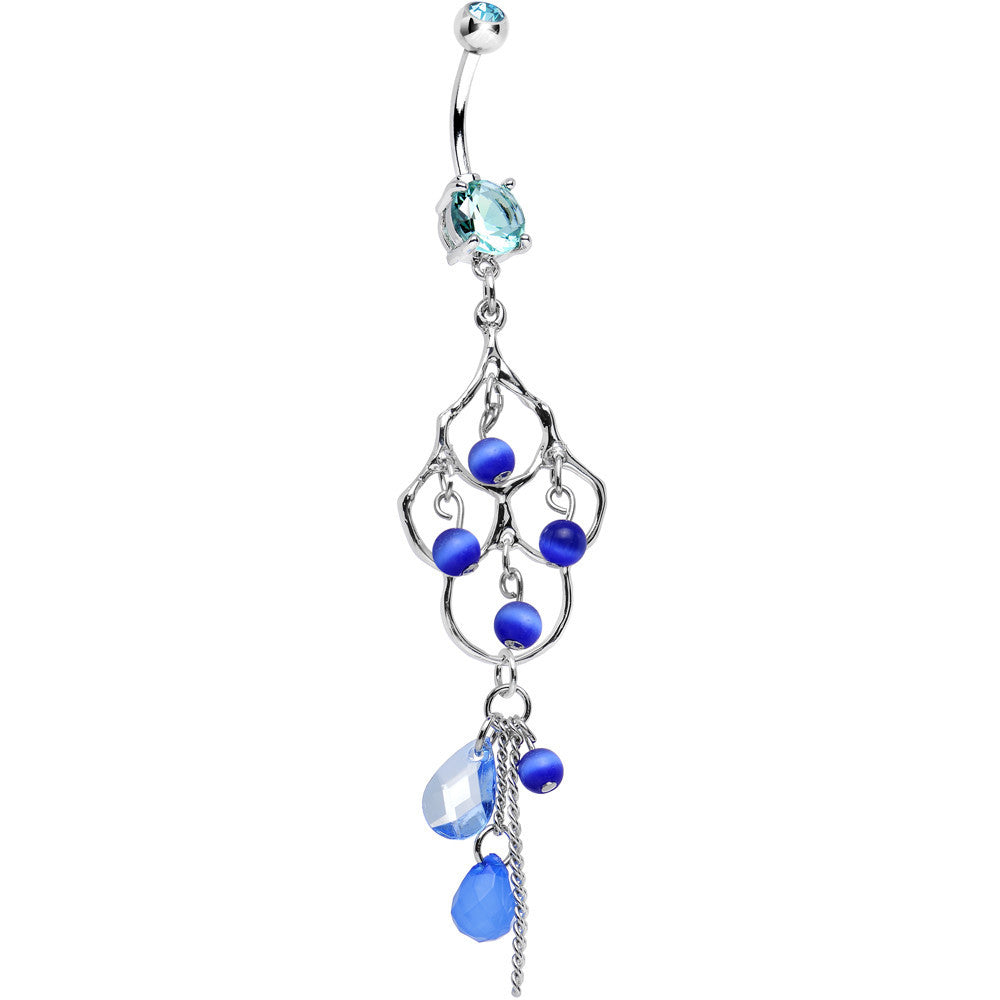 Blue Double Gem Baroness Katrina Chandelier Belly Ring