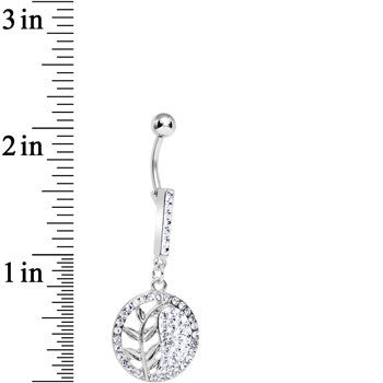 Clear Gem Tranquility Palm Yin Yang Dangle Belly Ring