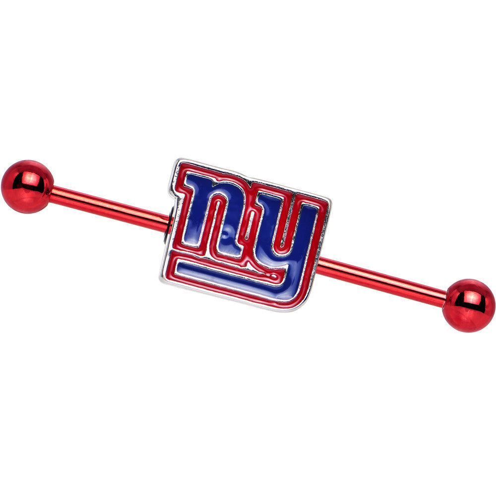 Officially Licensed NFL Red New York Giants Industrial Barbell 38mm