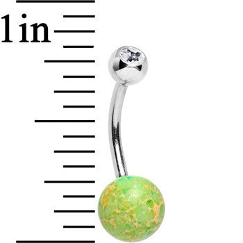 Clear Gem Galactic Light Green Stone Belly Ring