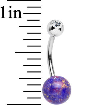 Clear Gem Twilight Tempest Purple Stone Belly Ring