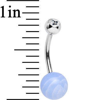 Clear Gem Perfect Cloudy Sky Light Blue Stone Belly Ring