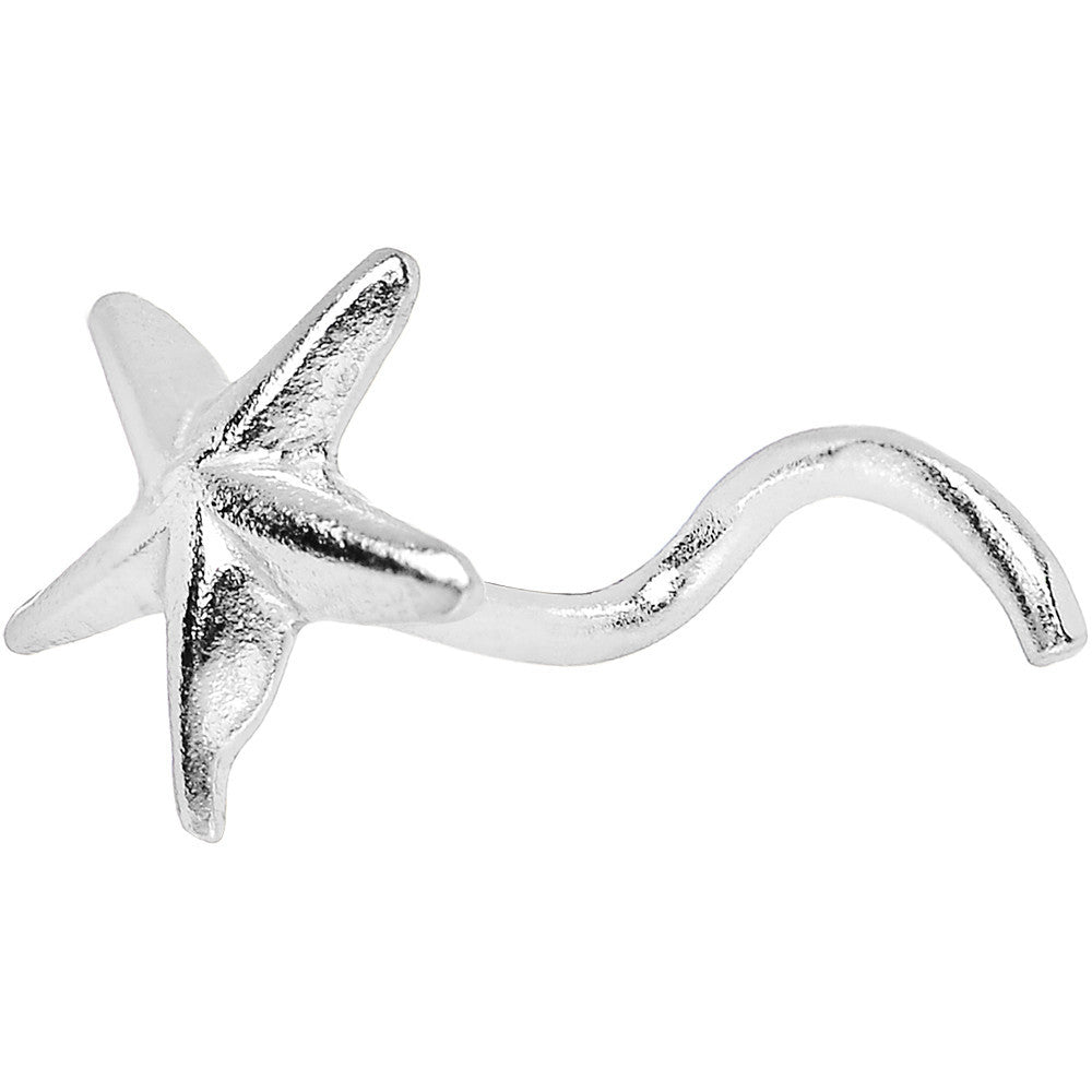 22 Gauge 925 Sterling Silver Ocean Starfish Nose Screw