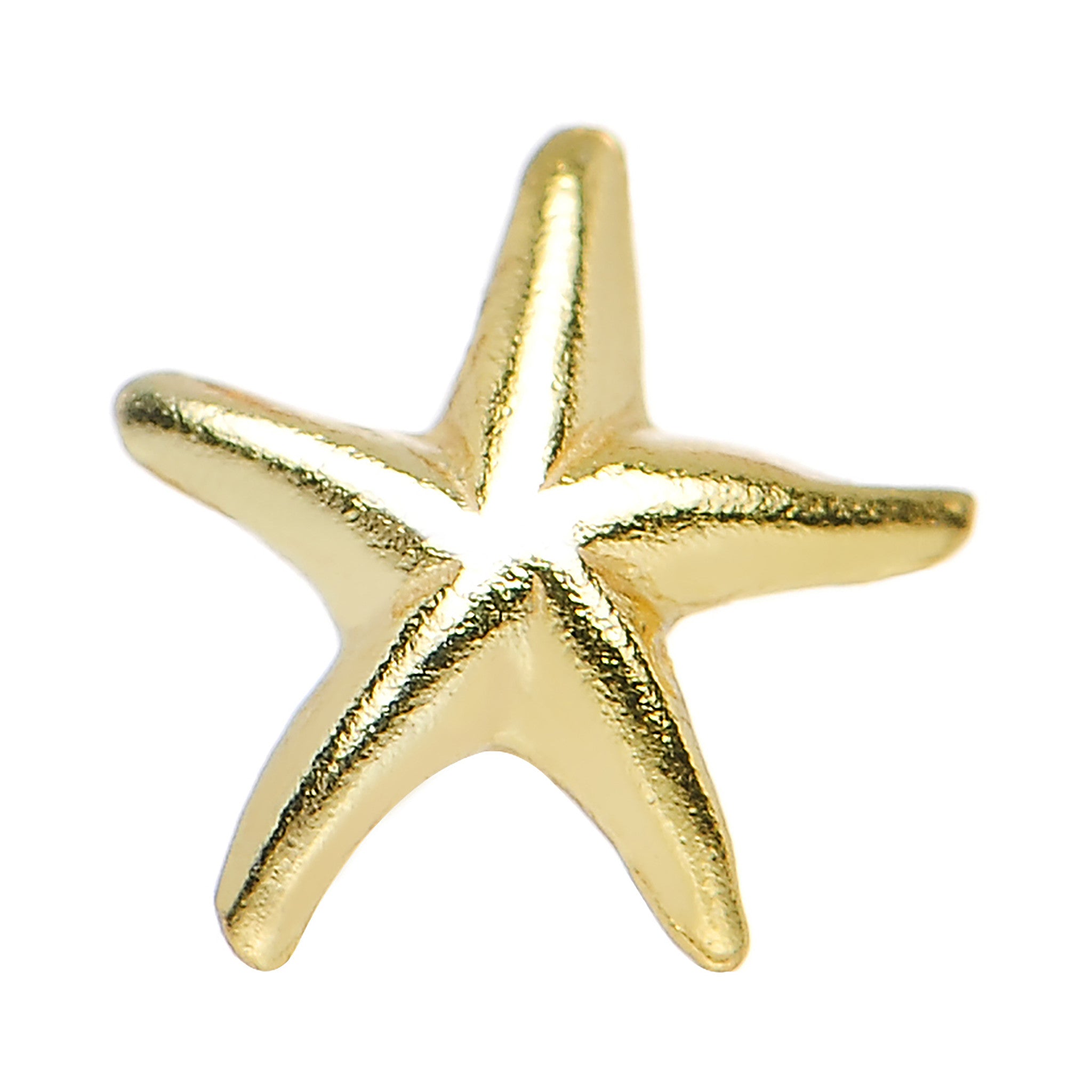 22G 925 Sterling Silver Gold Plated Ocean Starfish Nose Screw