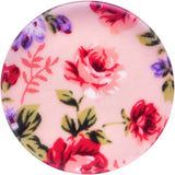 32mm Acrylic Pink Grandma's Wallpaper Flowered Saddle Plug