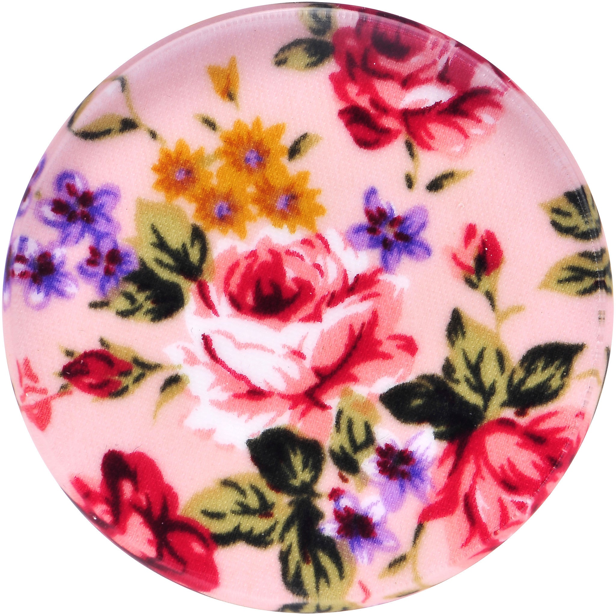 40mm Acrylic Pink Grandma's Wallpaper Flowered Saddle Plug